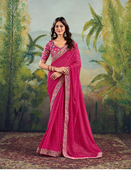 Raw Silk Saree with Embroidered Blouse