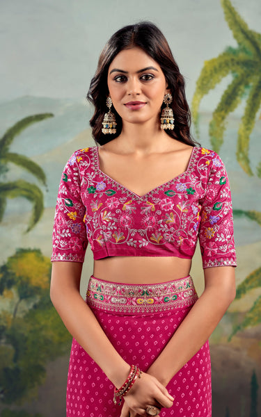 Raw Silk Saree with Embroidered Blouse