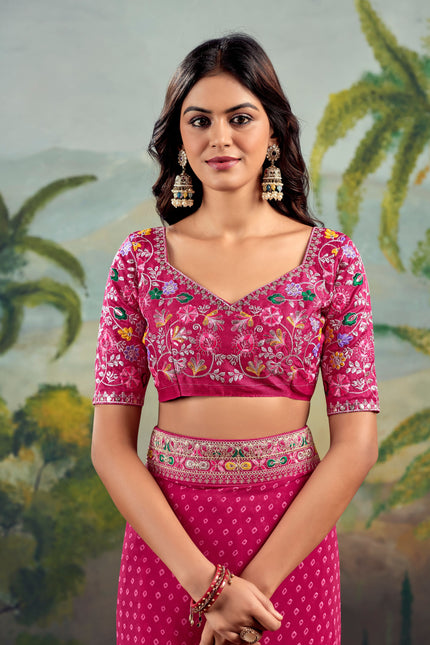 Raw Silk Saree with Embroidered Blouse