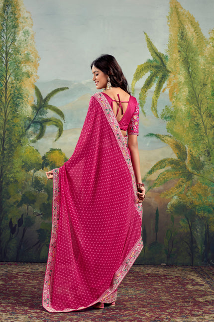 Raw Silk Saree with Embroidered Blouse