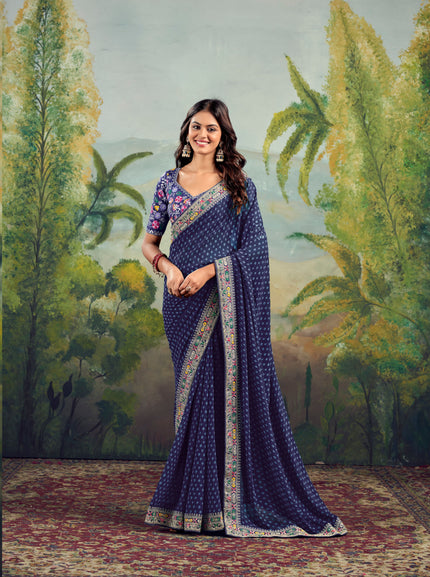 Weightless Raw Silk Saree with Embroidery