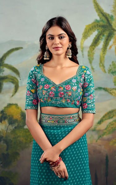 Heavy Raw Silk Saree with Embroidered Blouse