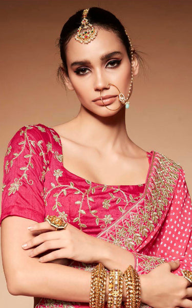 Georgette Saree with Designer Embroidery Blouse