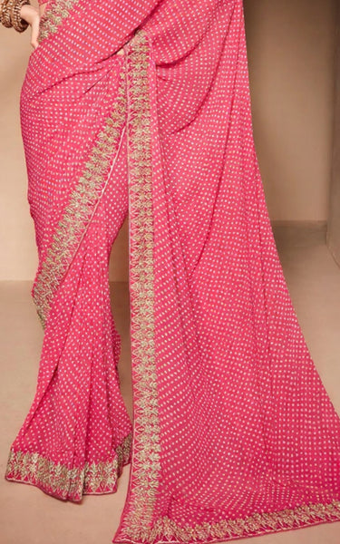 Georgette Saree with Designer Embroidery Blouse