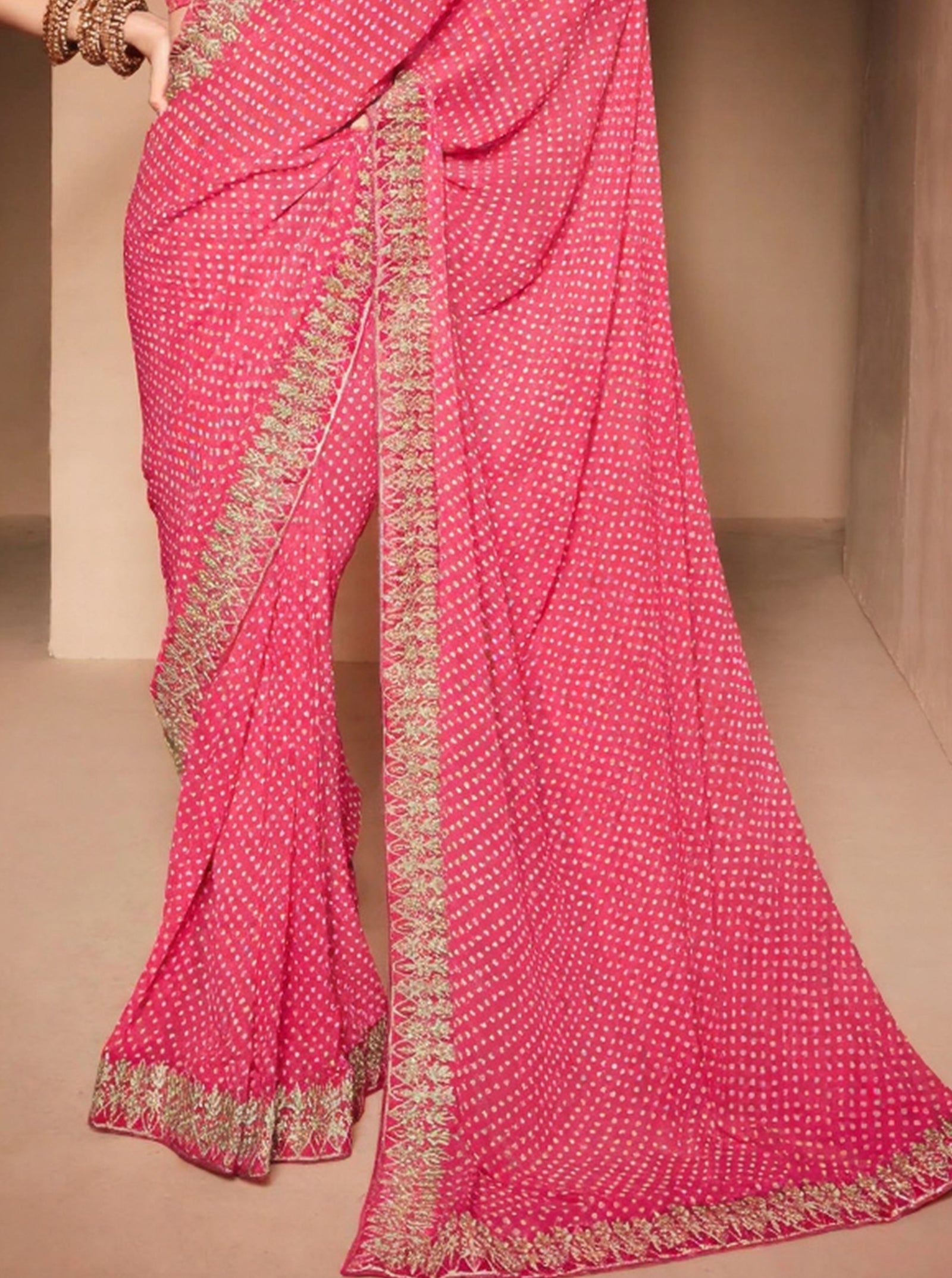 Georgette Saree with Designer Embroidery Blouse