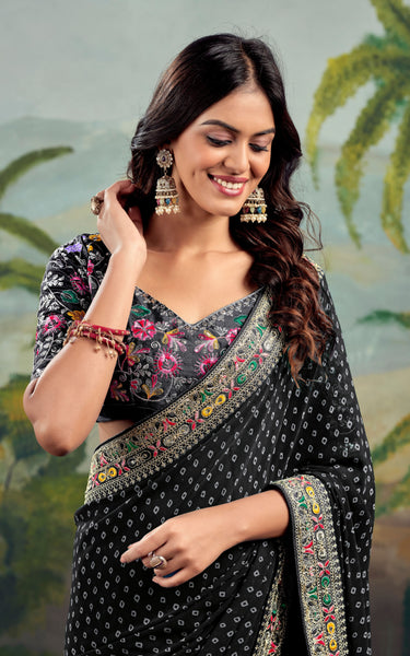 Raw Silk Saree with Designer Embroidery