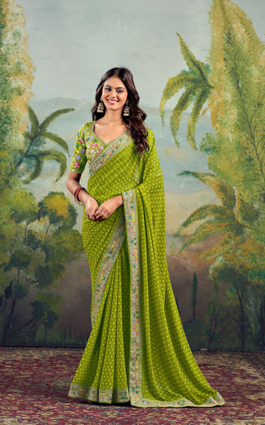 Elegant Raw Silk Saree Set