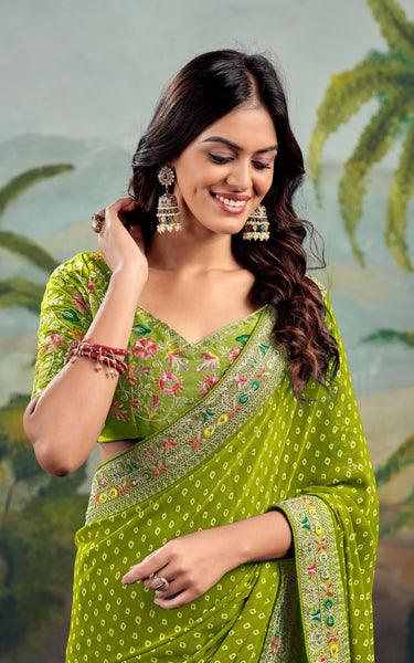 Elegant Raw Silk Saree Set