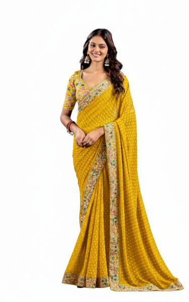 Classic Raw Silk Saree Ensemble