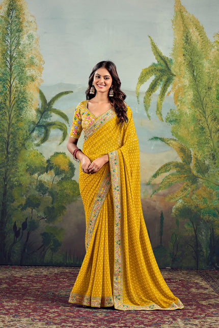 Classic Raw Silk Saree Ensemble