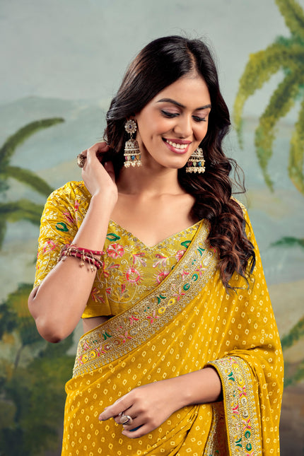 Classic Raw Silk Saree Ensemble