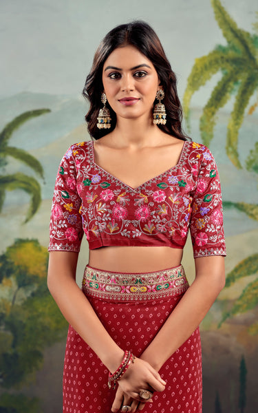 Festive Raw Silk Saree with Embroidery