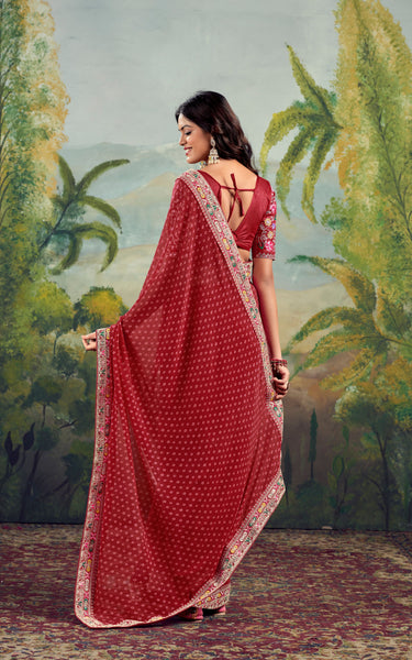 Festive Raw Silk Saree with Embroidery