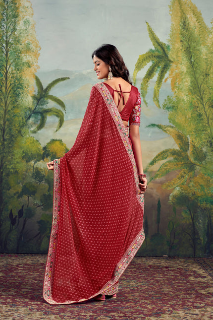 Festive Raw Silk Saree with Embroidery