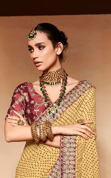 Georgette Saree with Designer Embroidery Blouse