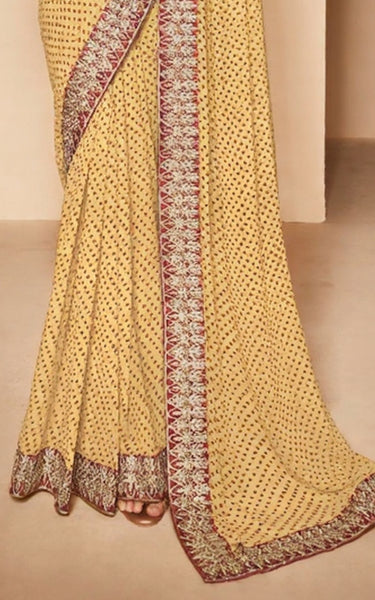 Georgette Saree with Designer Embroidery Blouse