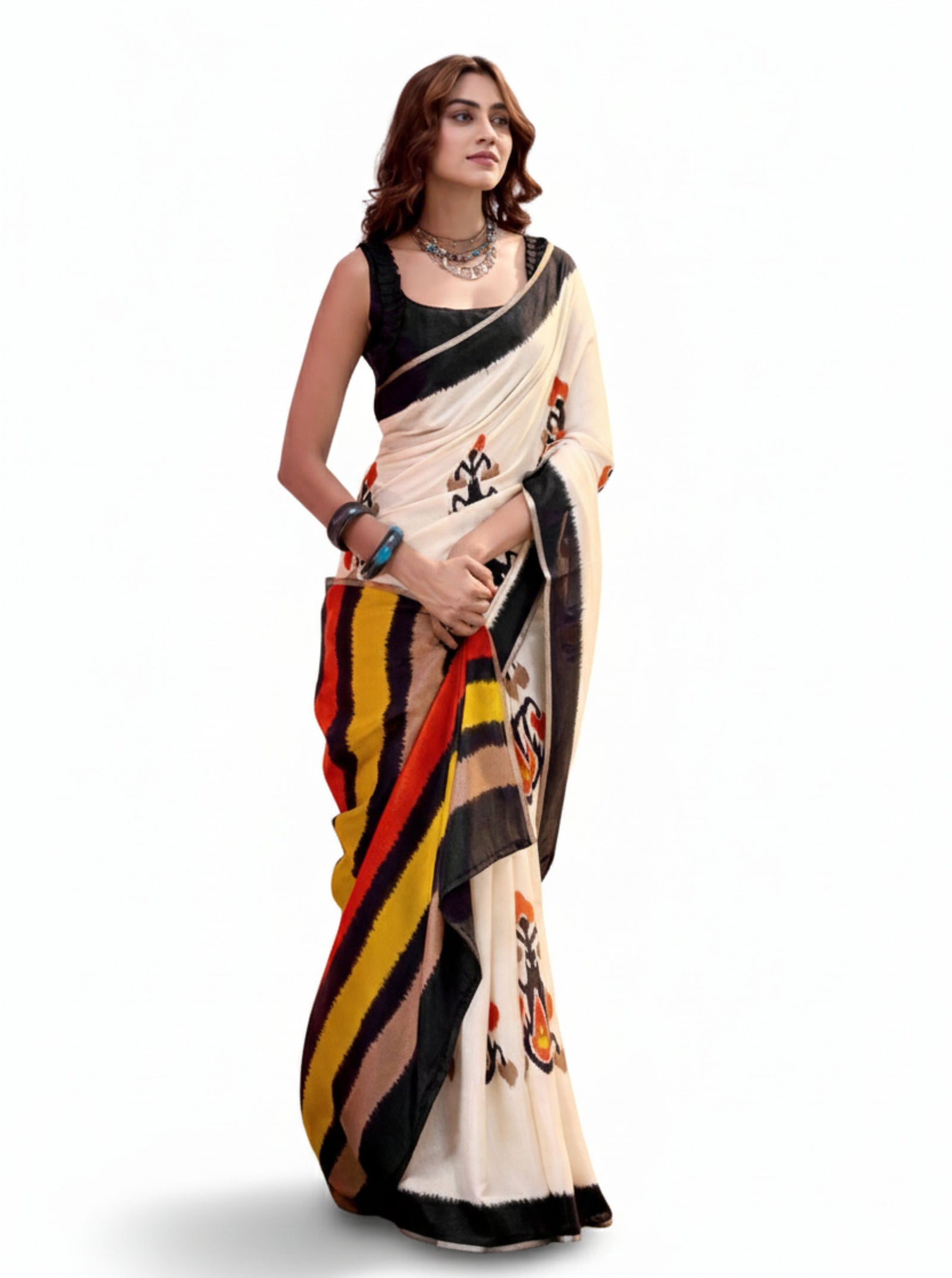 Mal Mal Cotton Saree with Jari Border