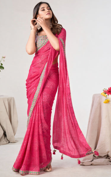 Georgette Saree with Digital Blouse