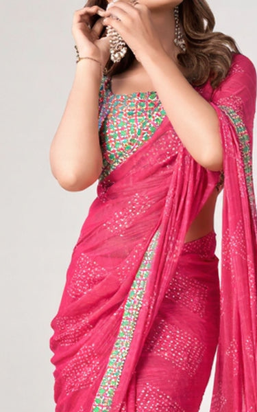Georgette Saree with Digital Blouse