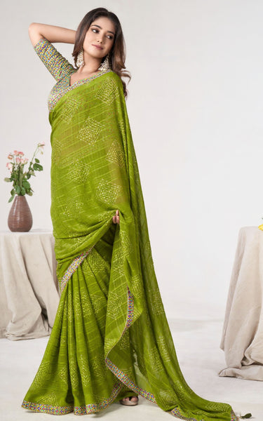 Georgette Saree with Digital Blouse