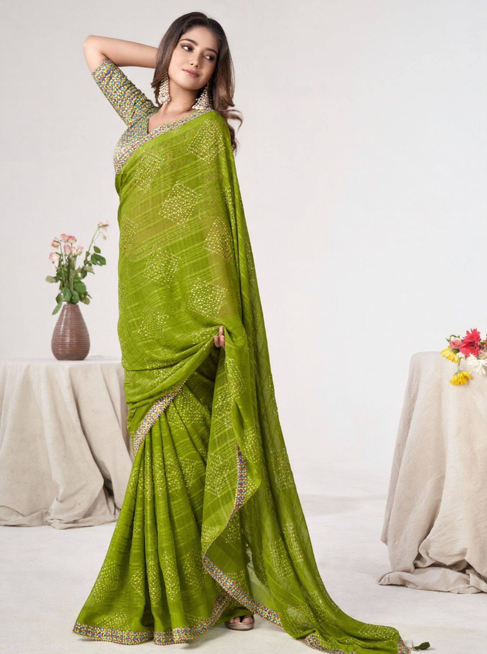 Georgette Saree with Digital Blouse