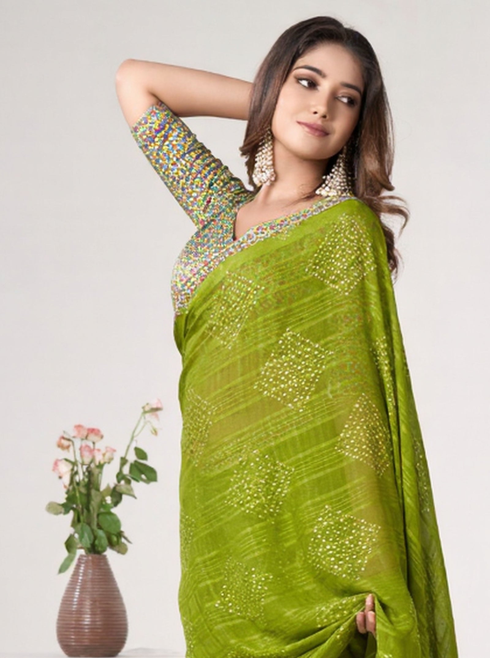 Georgette Saree with Digital Blouse