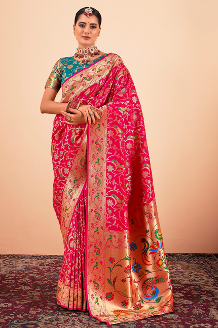 Paithani Silk Saree (Red)