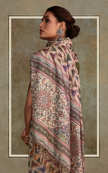 Handloom with All Over Print, Sequence Weaving Saree (Pink)