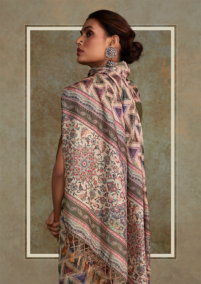 Handloom with All Over Print, Sequence Weaving Saree (Pink)