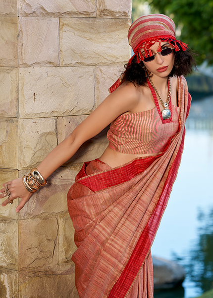 Handloom Katan Saree (Nut Brown)