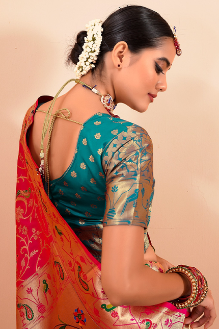 Paithani Silk Saree (Red)