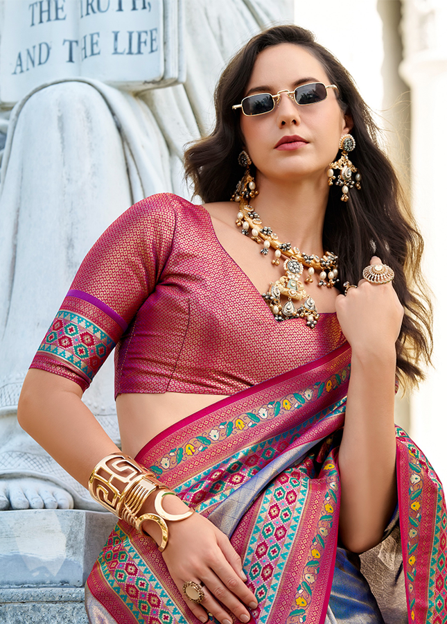 Paithani,Tissue Silk Saree (Grey)