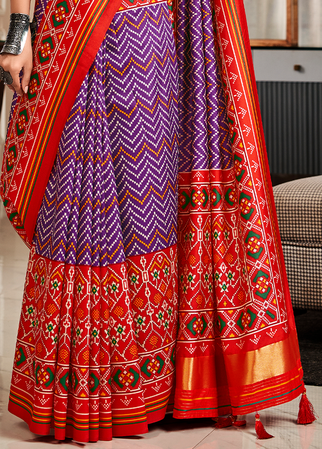 Bandhan Patola,Handloom Silk Saree (Purple)