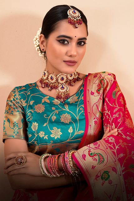 Paithani Silk Saree (Red)