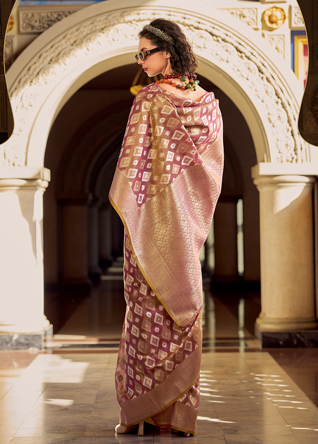 Rich Weaving,Tissue Silk Saree (Purple)