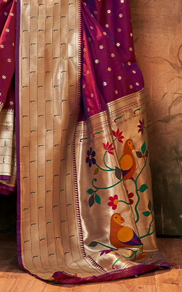 Pure Paithani Silk,Weaving Saree