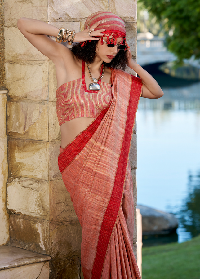 Handloom Katan Saree (Nut Brown)