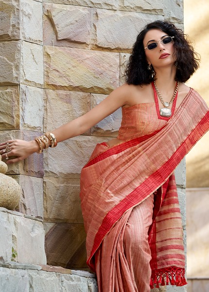 Handloom Katan Saree (Nut Brown)