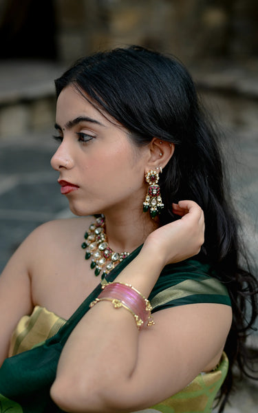 Dark Green Cotton Silk Saree with Zari Flower Weaving