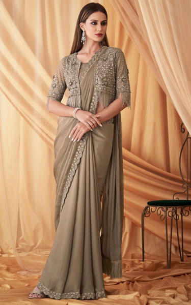 Sparkling Satin Georgette Saree