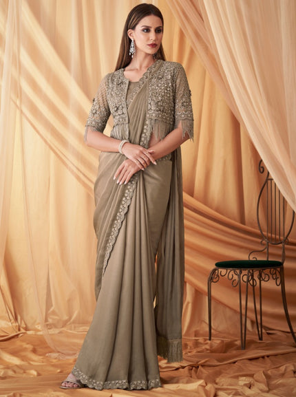 Sparkling Satin Georgette Saree