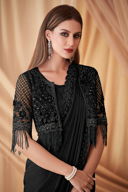 Shimmer Satin Georgette Saree