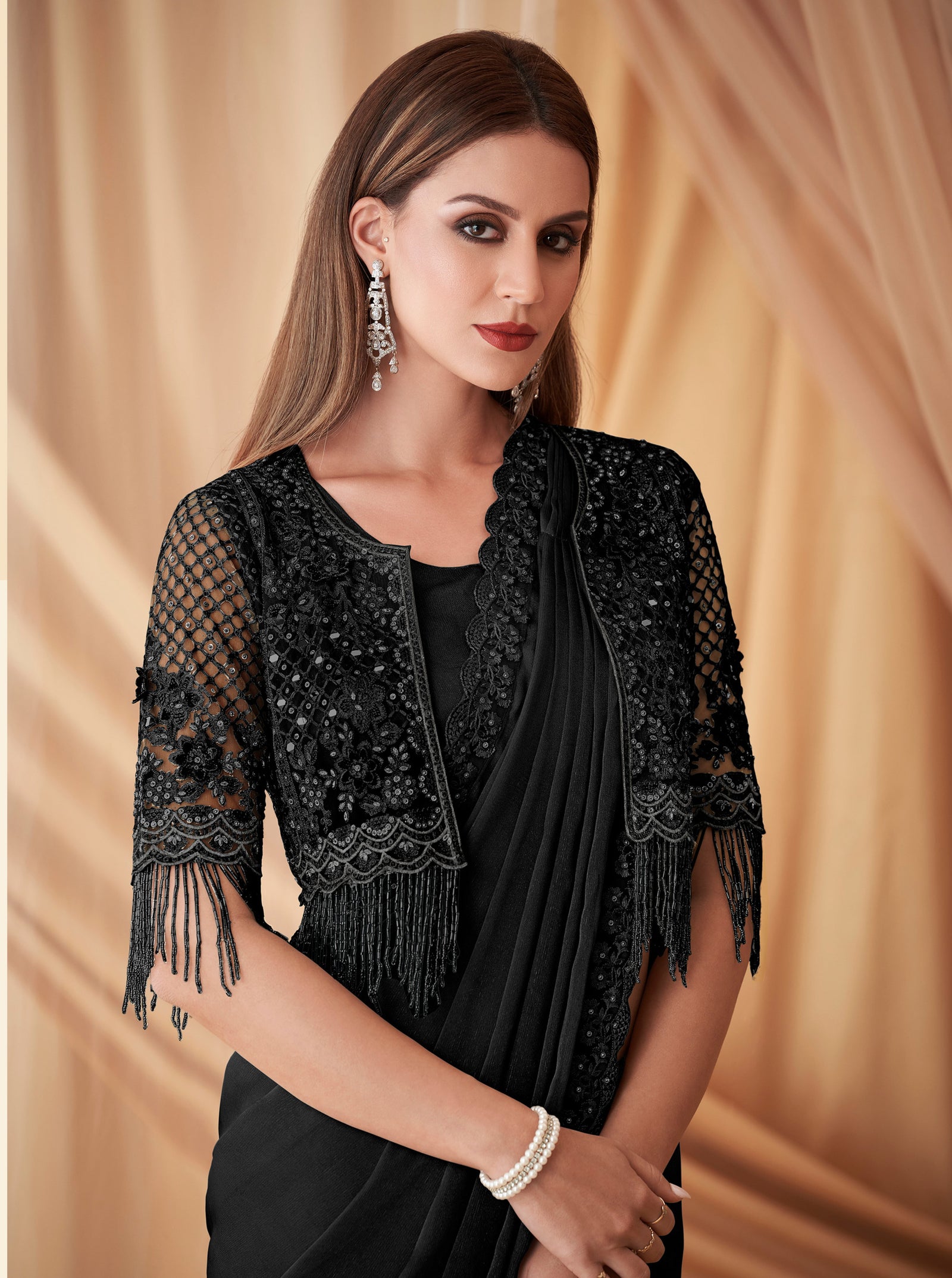 Shimmer Satin Georgette Saree