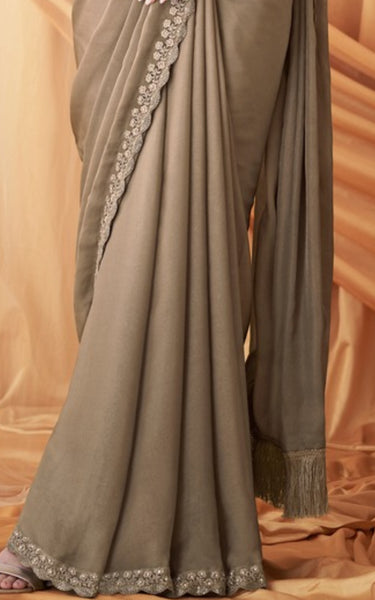 Sparkling Satin Georgette Saree