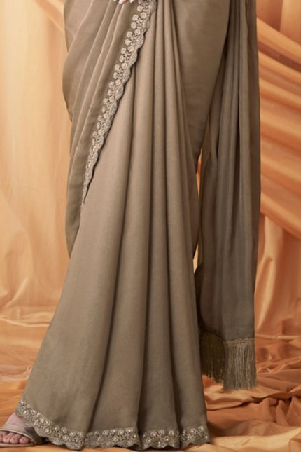 Sparkling Satin Georgette Saree