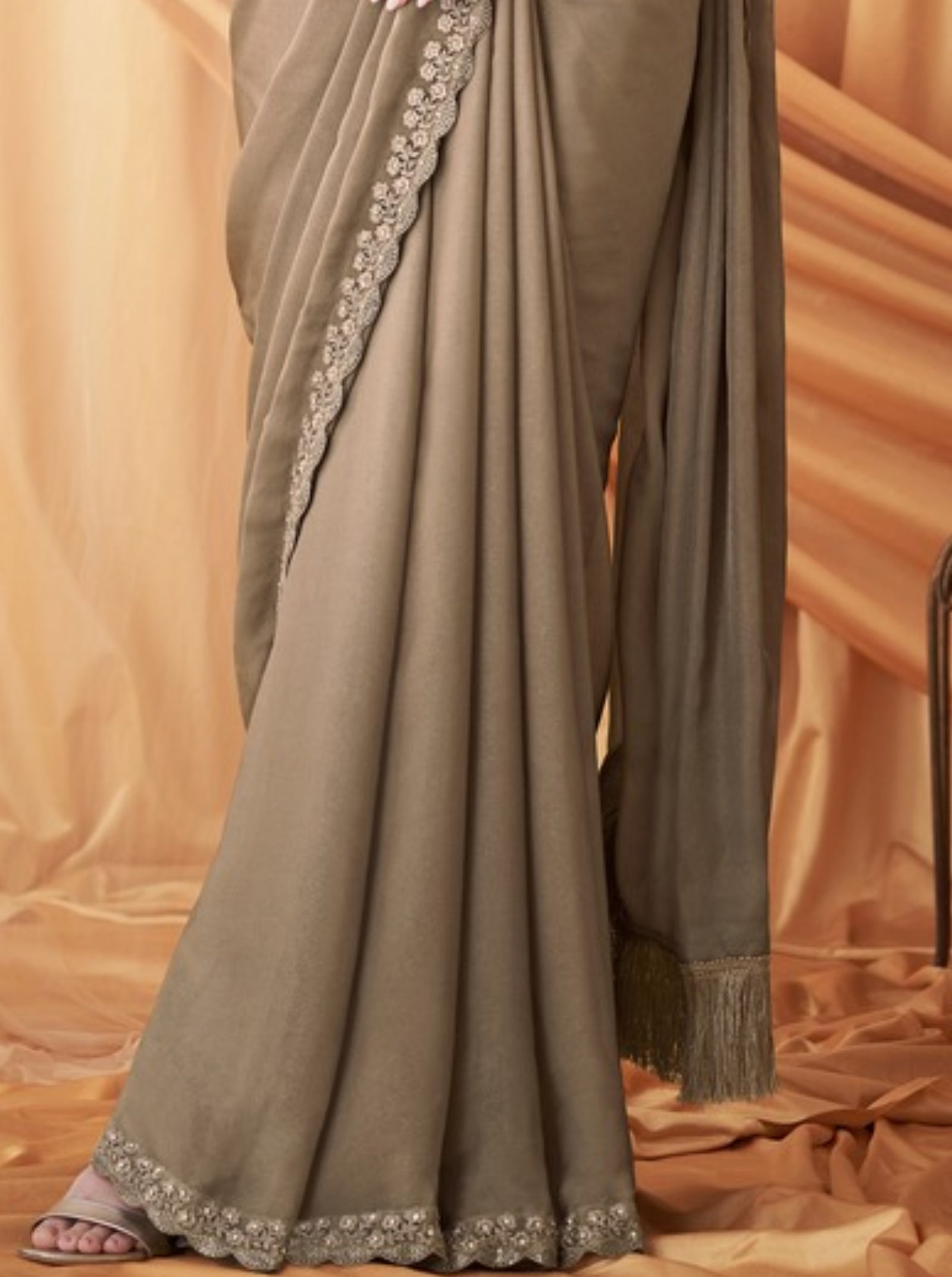 Sparkling Satin Georgette Saree