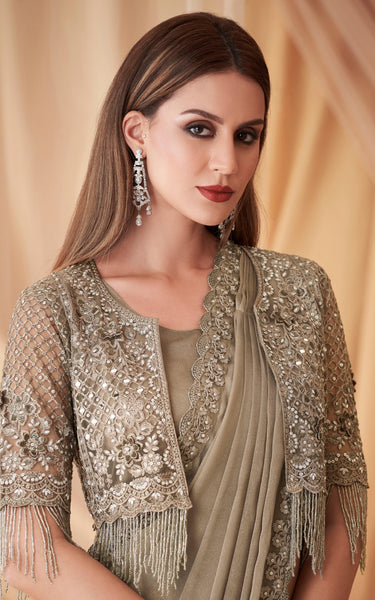 Sparkling Satin Georgette Saree