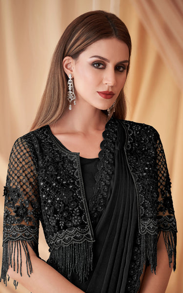 Shimmer Satin Georgette Saree