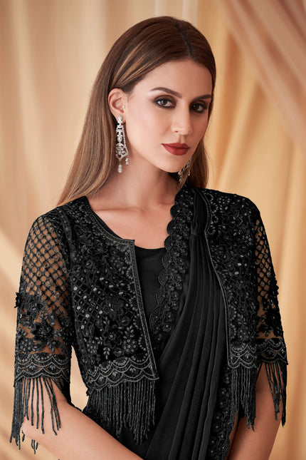 Shimmer Satin Georgette Saree