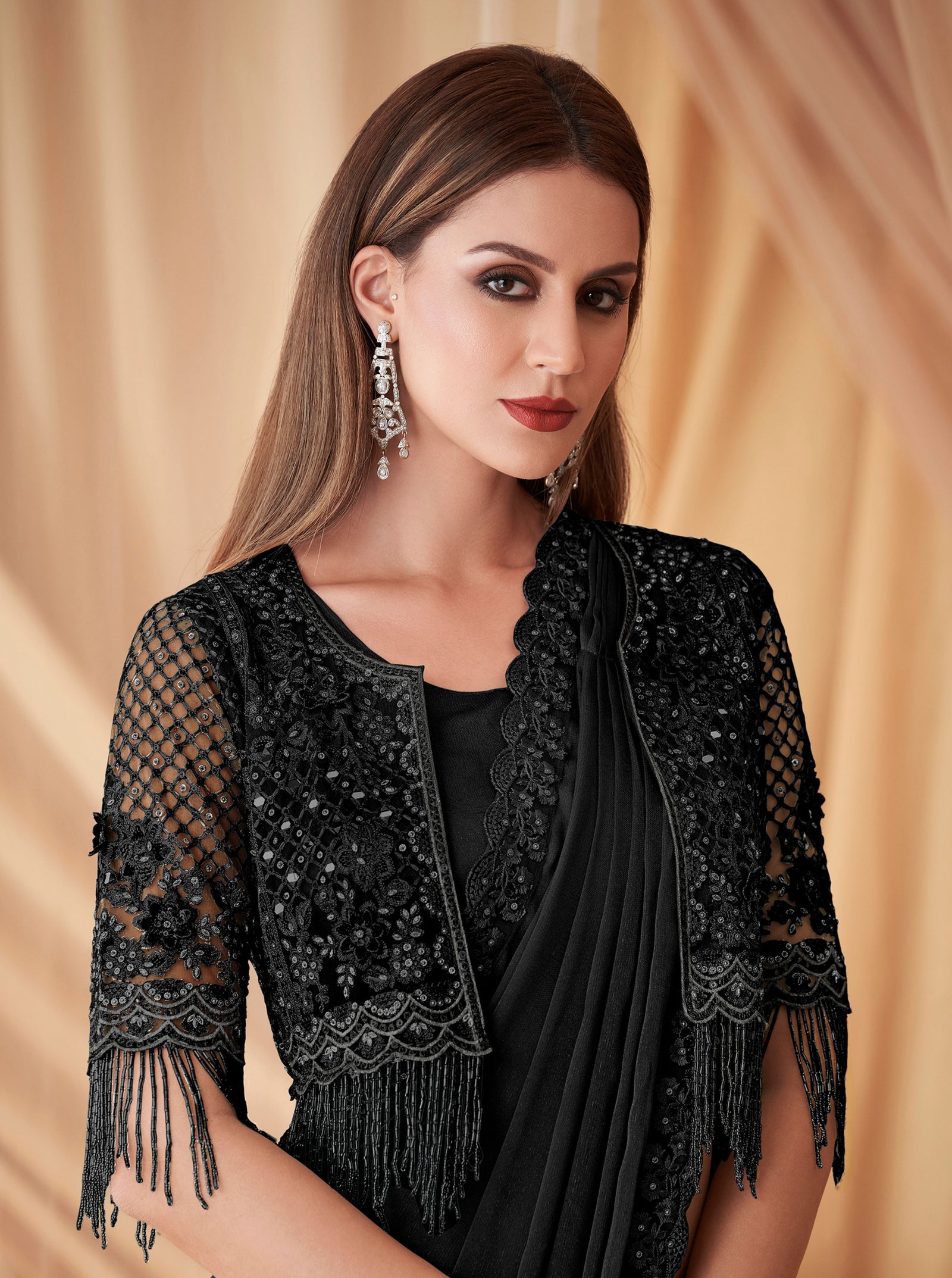 Shimmer Satin Georgette Saree
